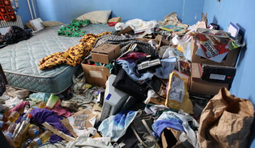 hoarding pile in a home